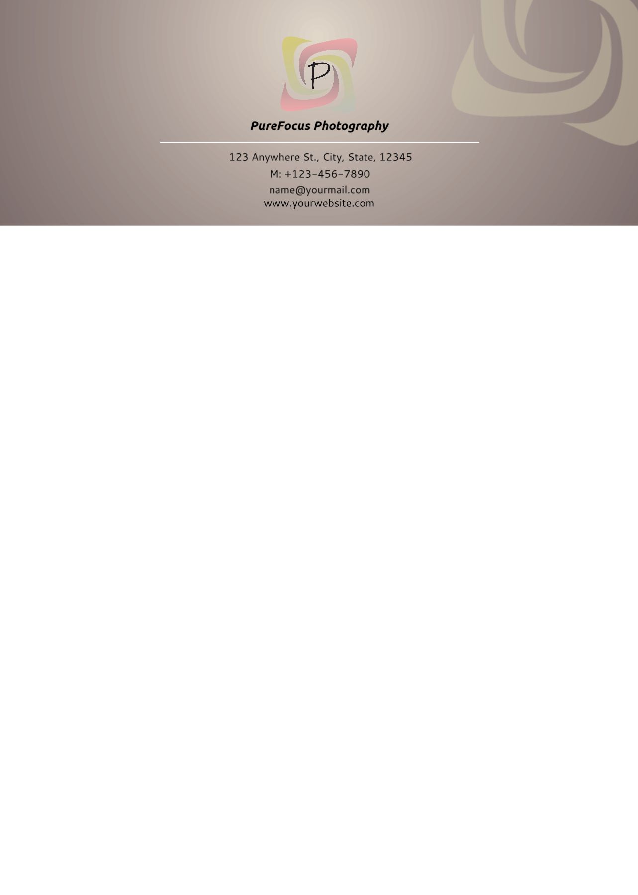 Arts And Photography Custom Letterhead Printing template preview 17