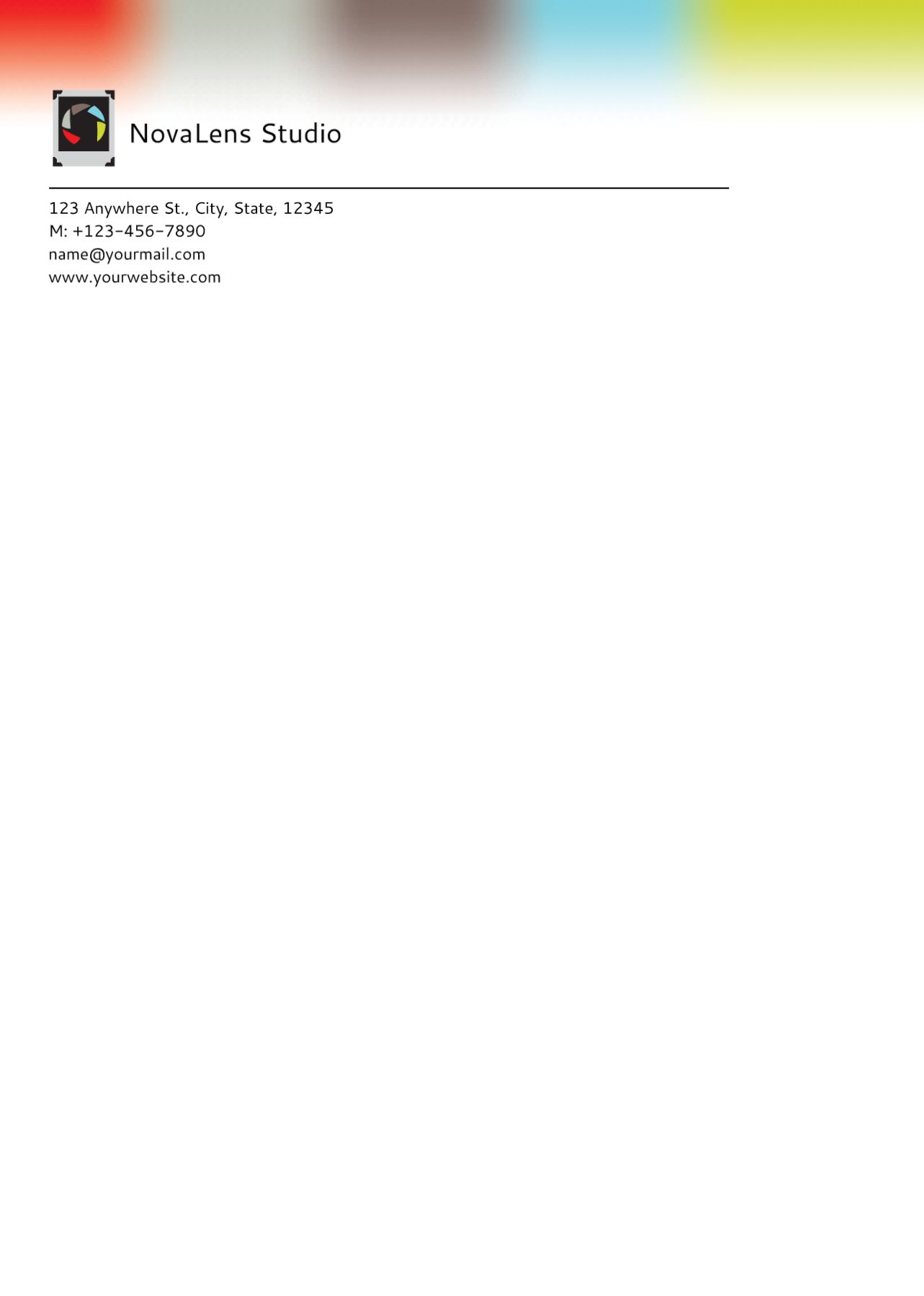 Arts And Photography Custom Letterhead Printing template preview 18