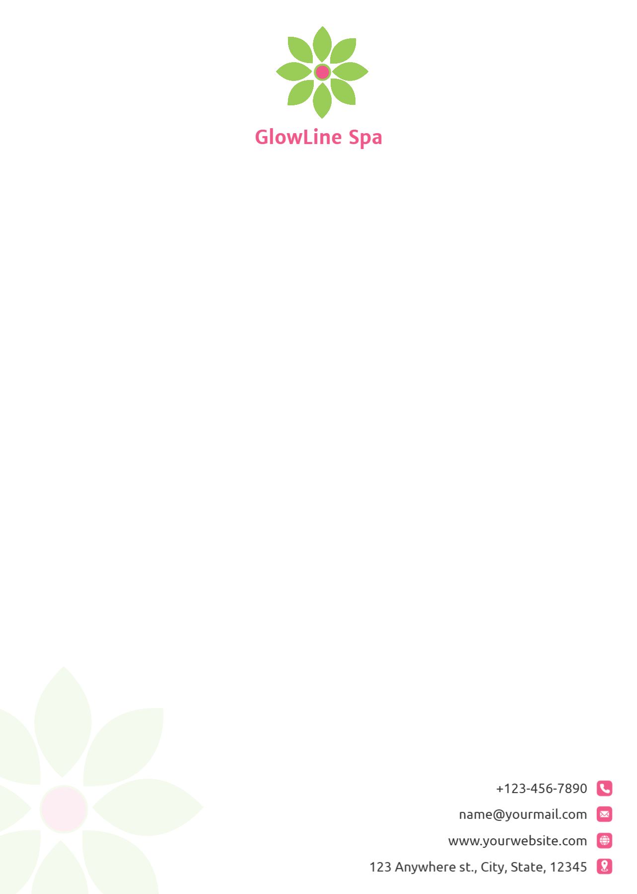 Spa Saloon Custom Letterhead Printing template preview 16