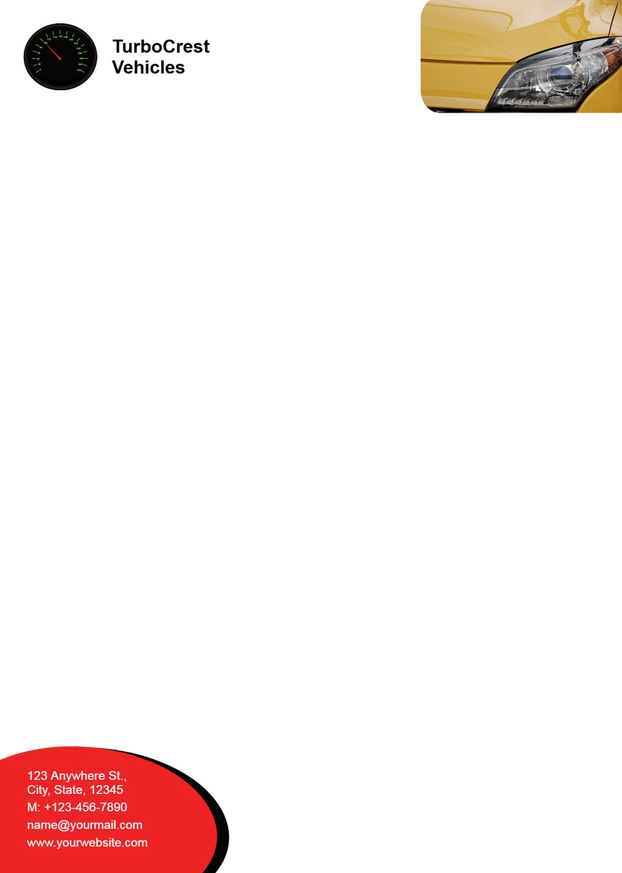 Automobile Custom Letterhead Printing template preview 12