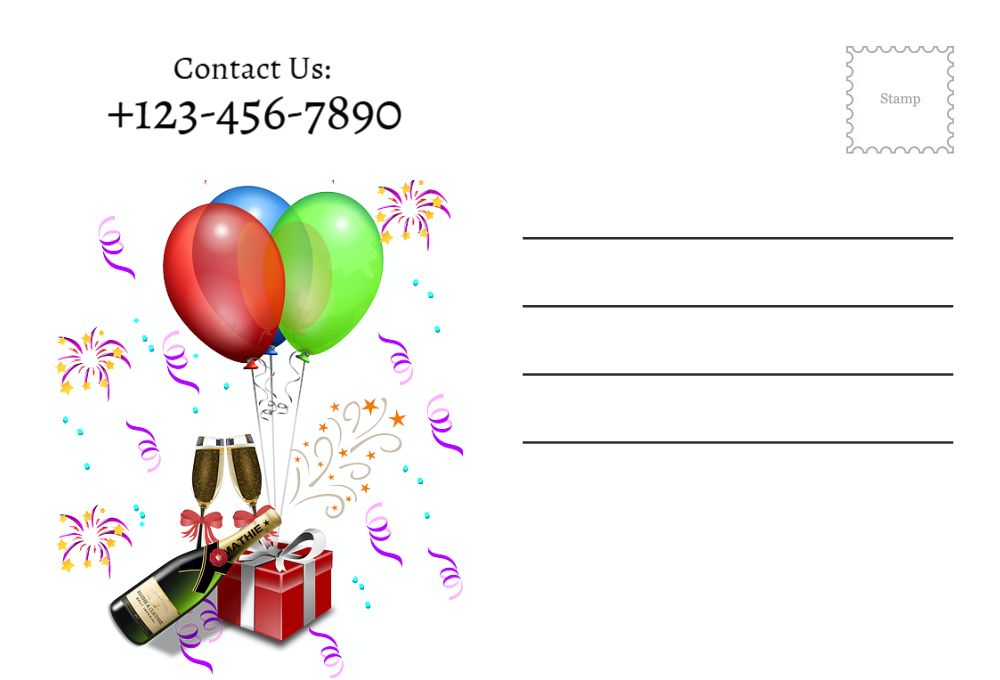 New Year Rush Postcards Printing template preview 39