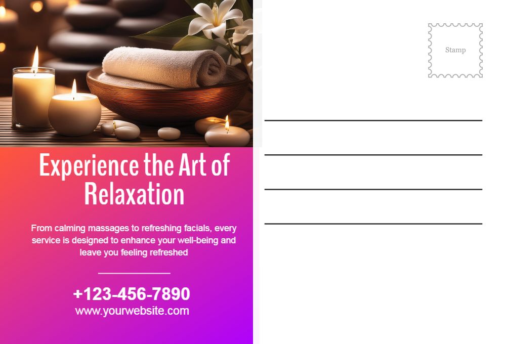 Spa Saloon Postcard Printing template preview 45
