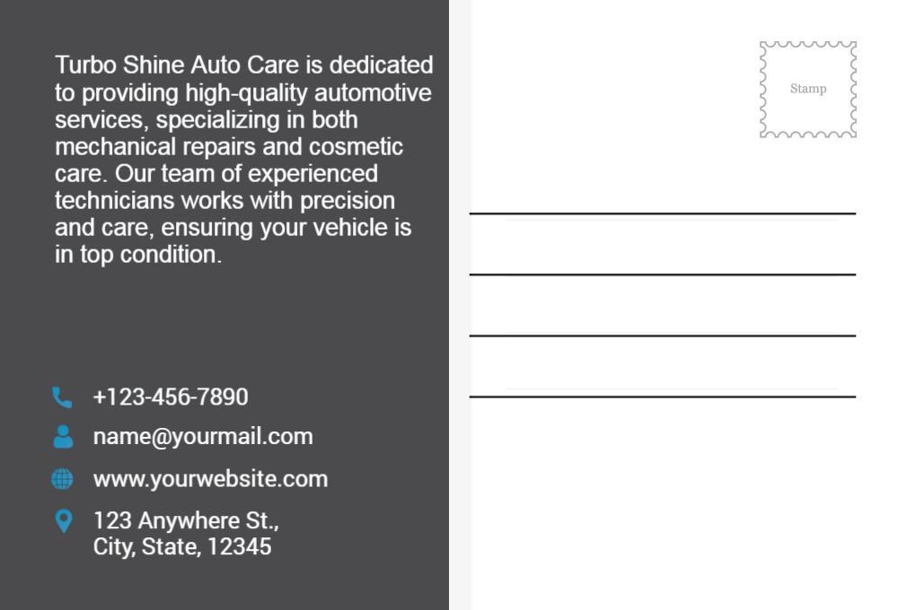 Automobile Postcard Printing template preview 33
