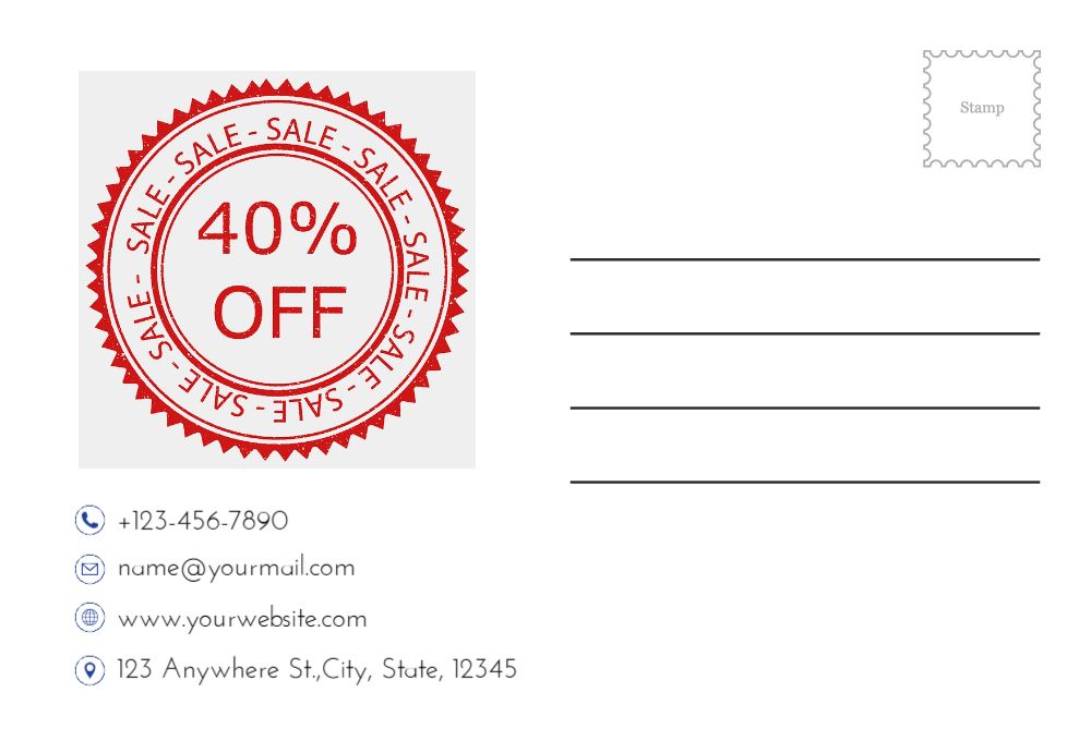Retail Shop Stores Postcard Printing template preview 57