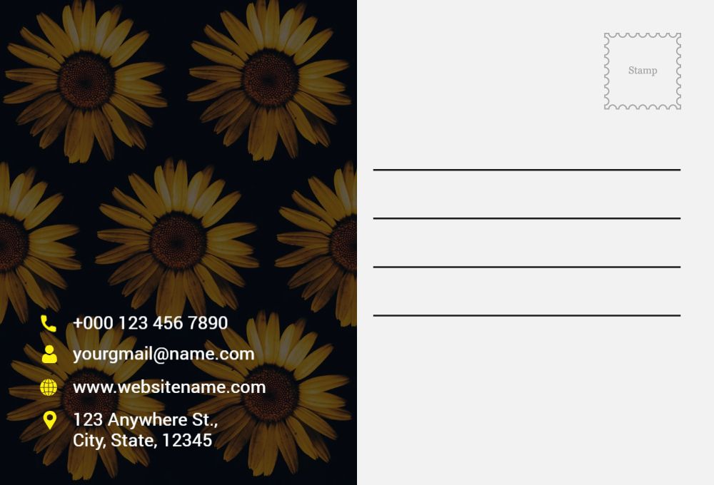Flowers Postcard Printing template preview 45