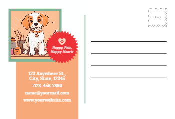 Animal Pets Rush Postcards Printing template preview 24