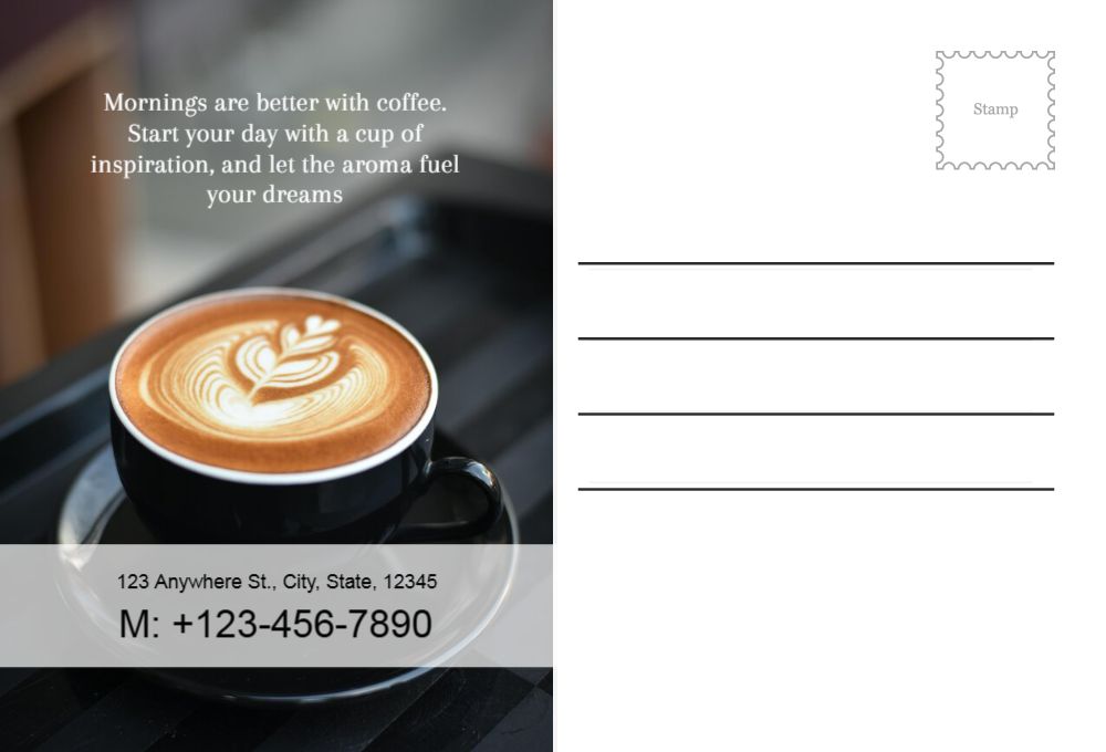 Coffee Bar Rush Postcards Printing template preview 33