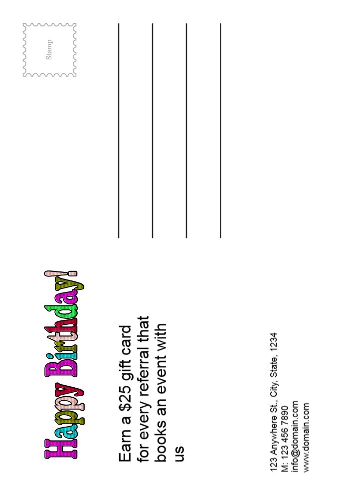 Happy Birthday Postcard Printing template preview 43