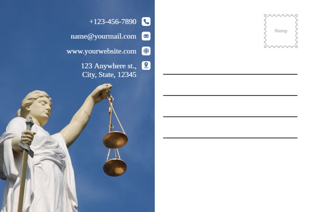 Lawyer Postcard Printing template preview 45