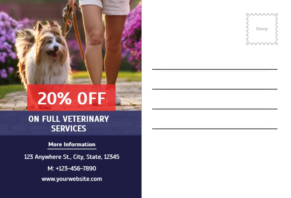 Animal Pets Rush Postcards Printing template preview 33