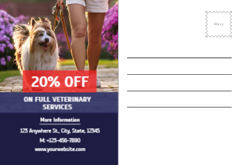 Animal Pets Rush Postcards Printing template preview 4