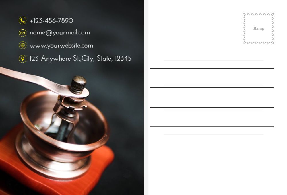 Coffee Bar Rush Postcards Printing template preview 43