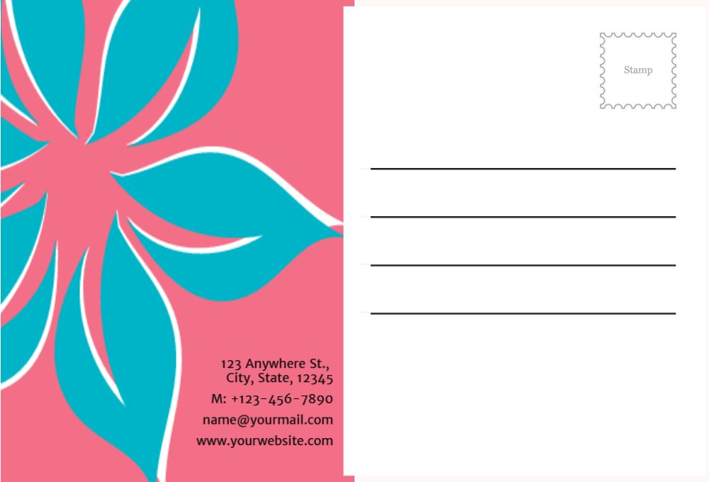 Flowers Postcard Printing template preview 49