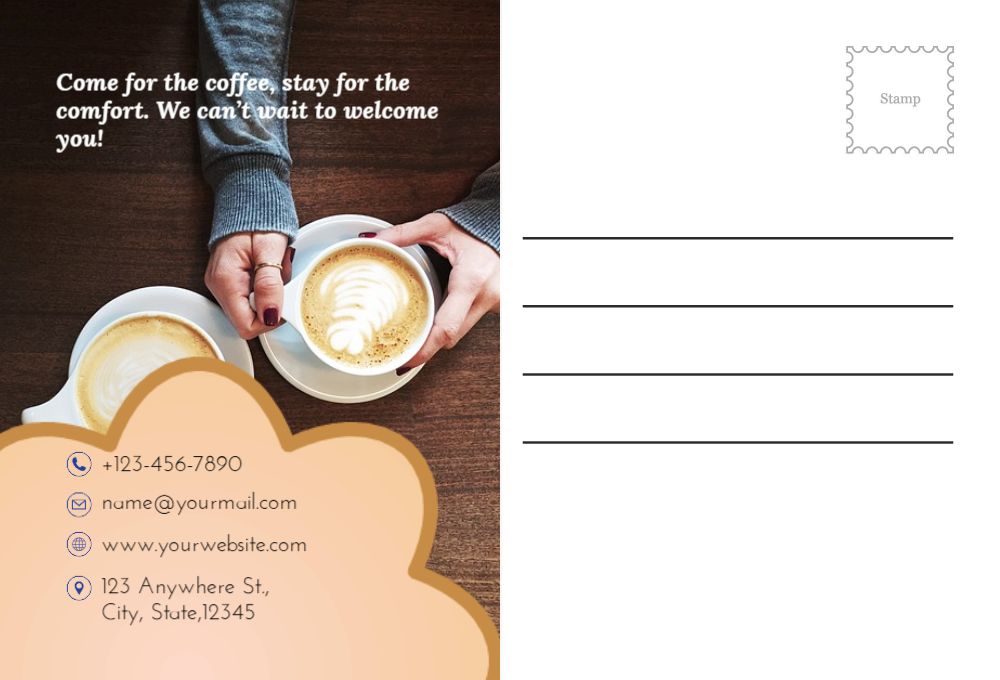 Coffee Bar Rush Postcards Printing template preview 51