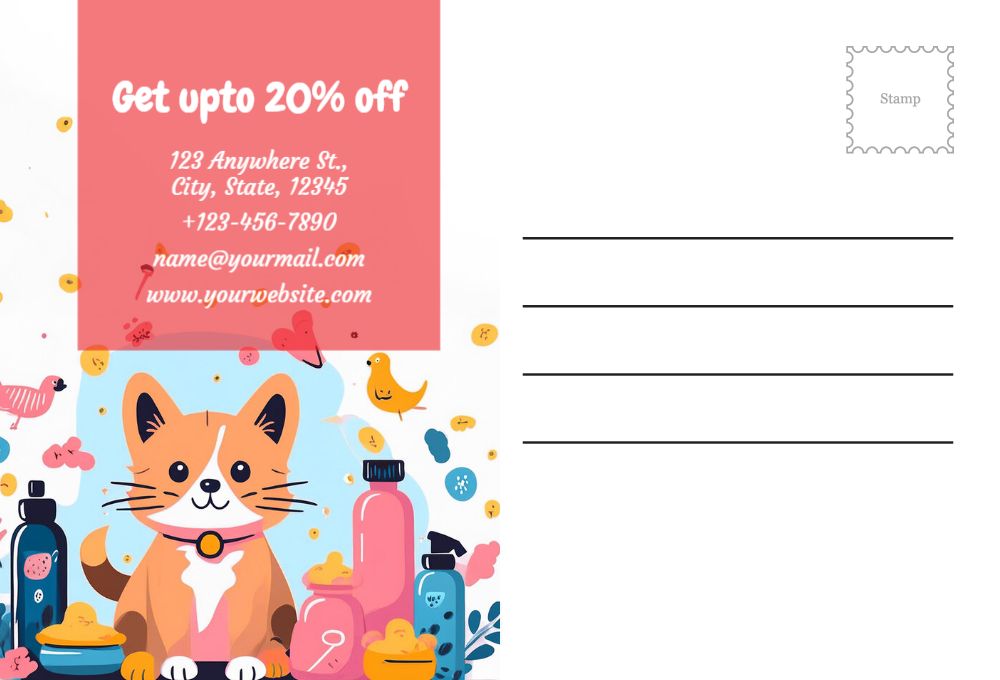 Animal Pets Rush Postcards Printing template preview 47