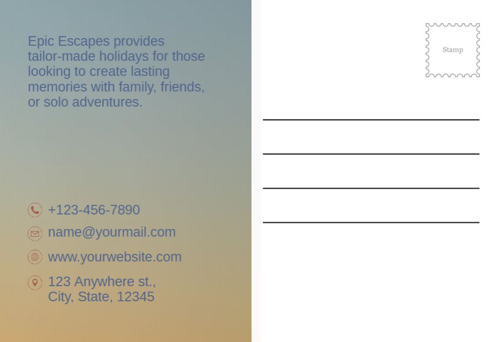 Travels Postcard Printing template preview 53