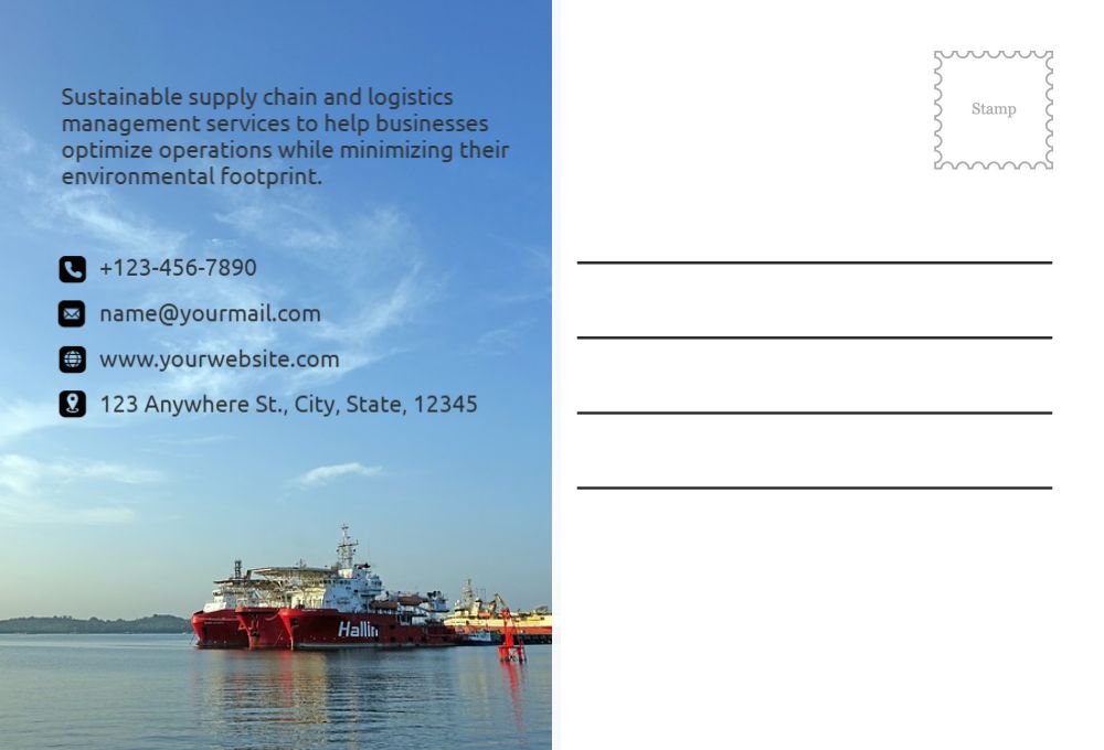 Transportation And Logistics Postcard Printing template preview 49