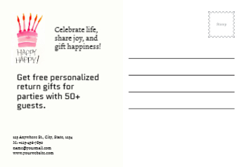 Happy Birthday Postcard Printing template preview 14