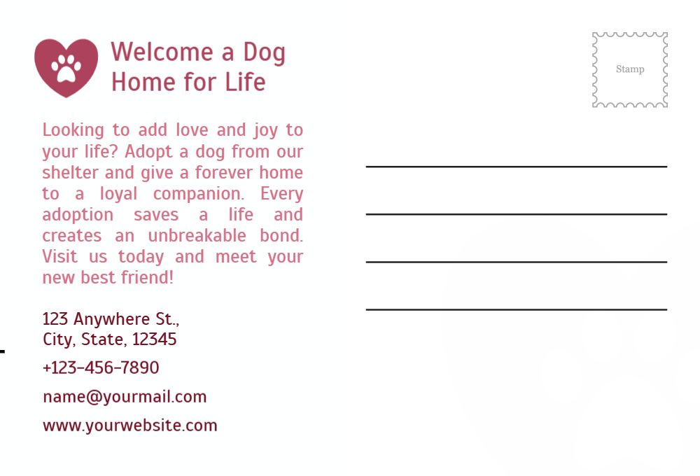 Animal Pets Rush Postcards Printing template preview 49