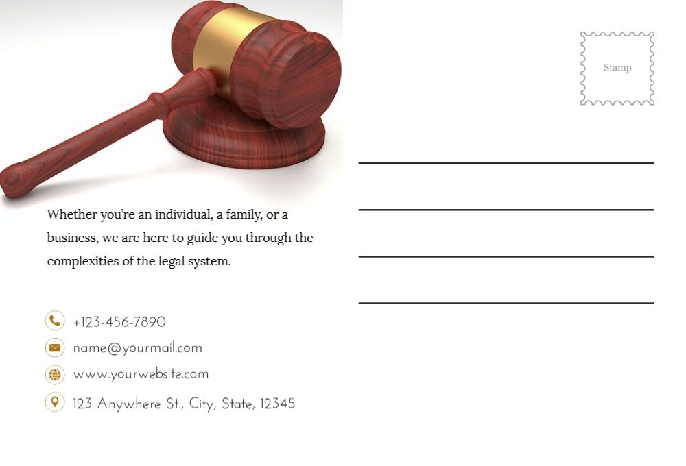 Lawyer Postcard Printing template preview 55