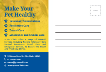 Animal Pets Rush Postcards Printing template preview 16