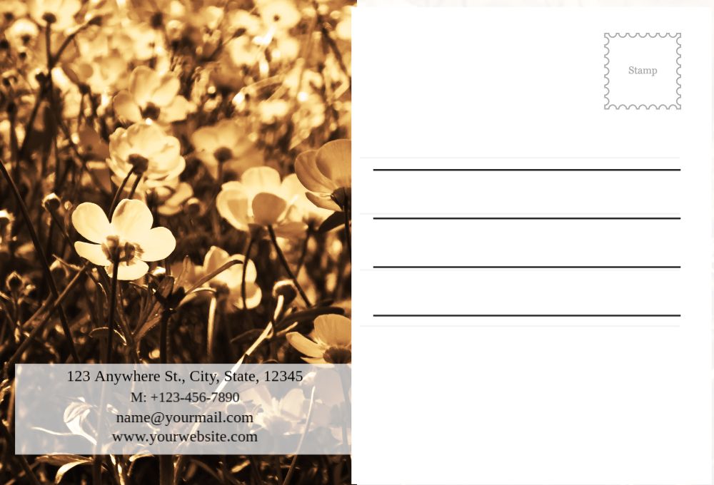 Flowers Postcard Printing template preview 51