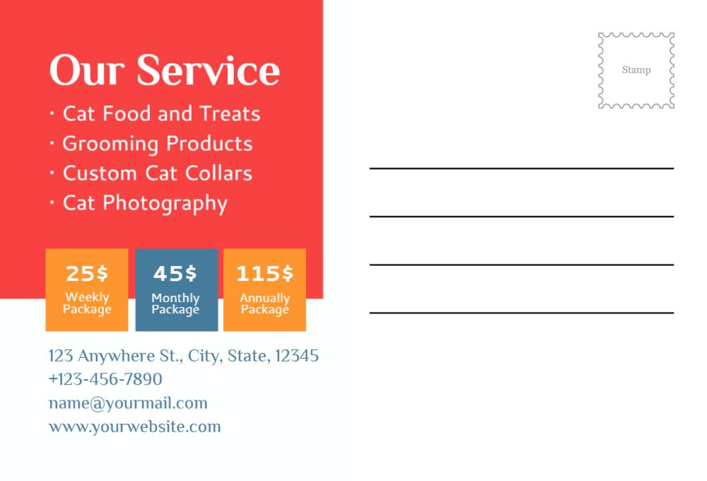Animal Pets Rush Postcards Printing template preview 55