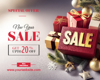 New Year Cheap Yard Signs template preview 1