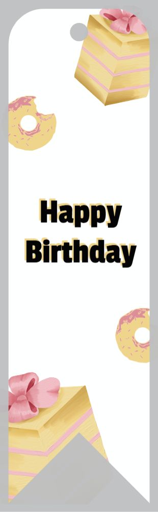 Happy Birthday Bookmark Printing template preview 6