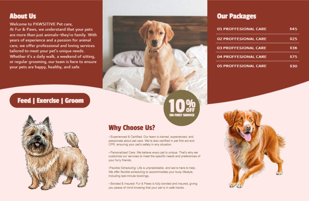 Animal Pets Brochure Printing template preview 15
