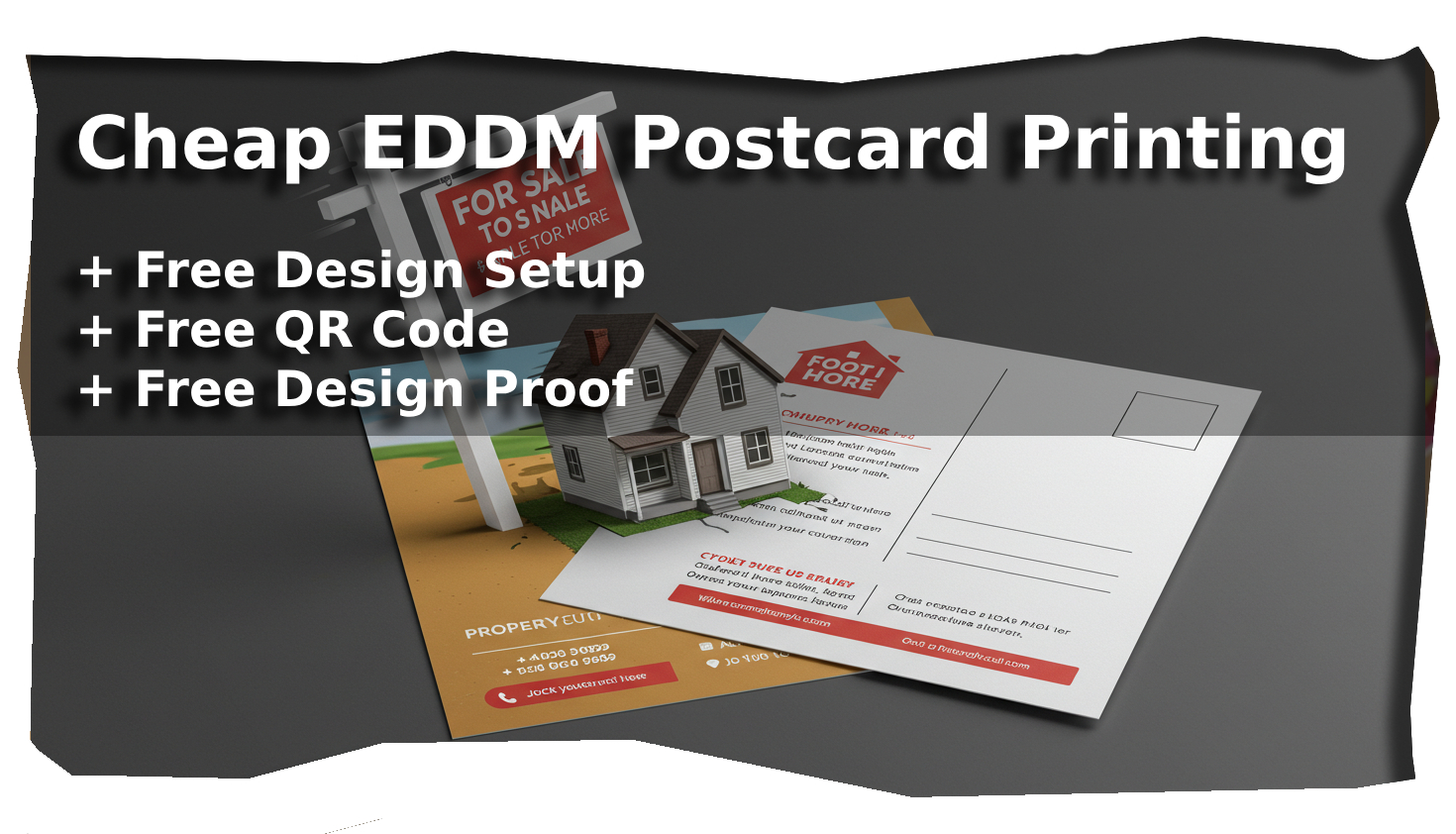 CheapBusinessEDDMPrintingflyersandpostcards FreeDesignSetup FreeQRCode FreeDesignProof
