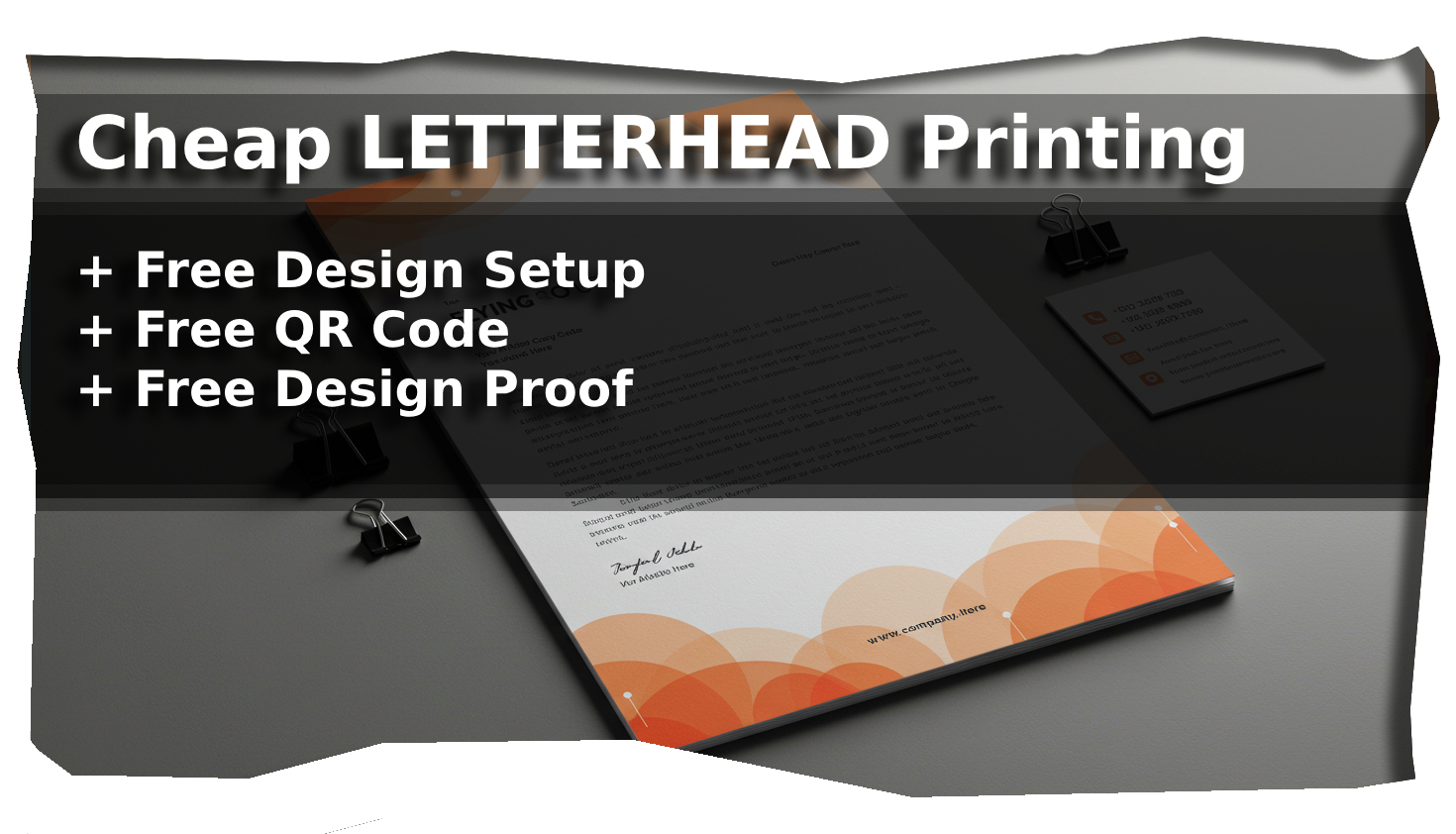 CheapLETTERHEADPrinting FreeDesignSetup FreeQRCode FreeDesignProof