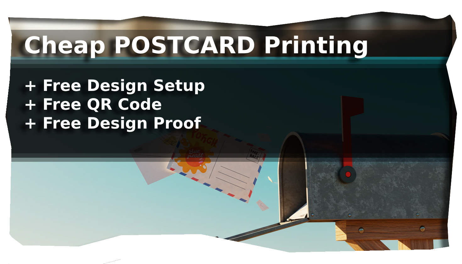 CheapPOSTCARDSPrinting FreeDesignSetup FreeQRCode FreeDesignProof
