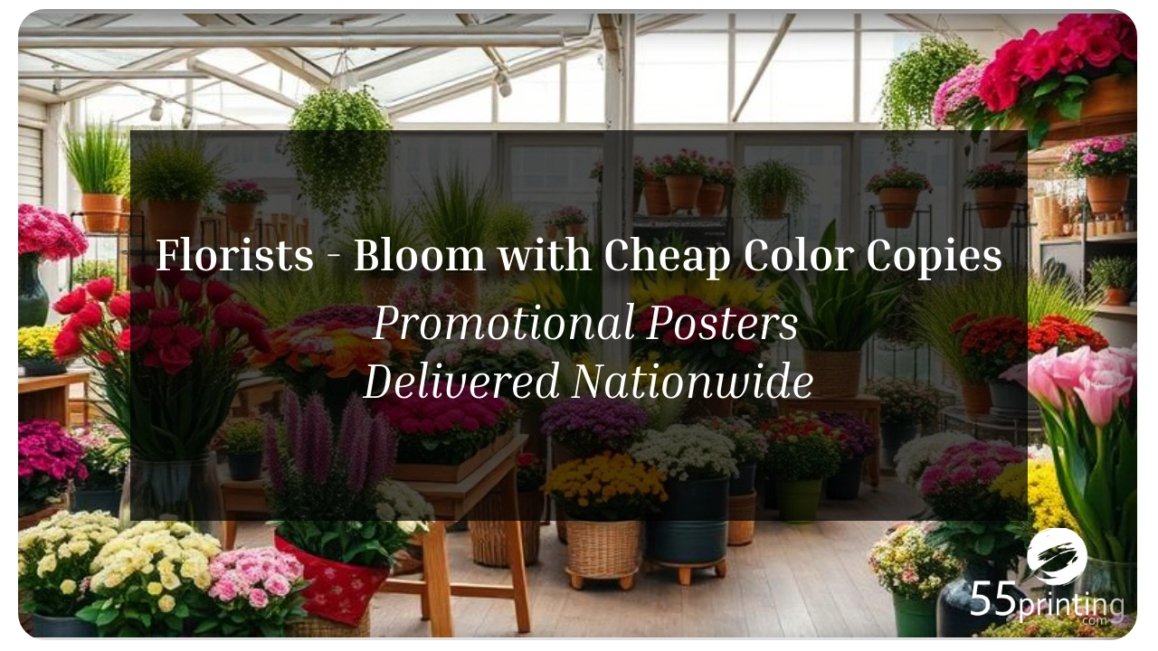 Color copy printing example for Florists – Bloom with Cheap Color Copies & Promotional Posters Delivered Nationwide