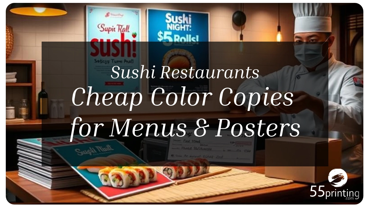 Color copy printing example for Sushi Restaurants – Cheap Color Copies for Menus & Posters