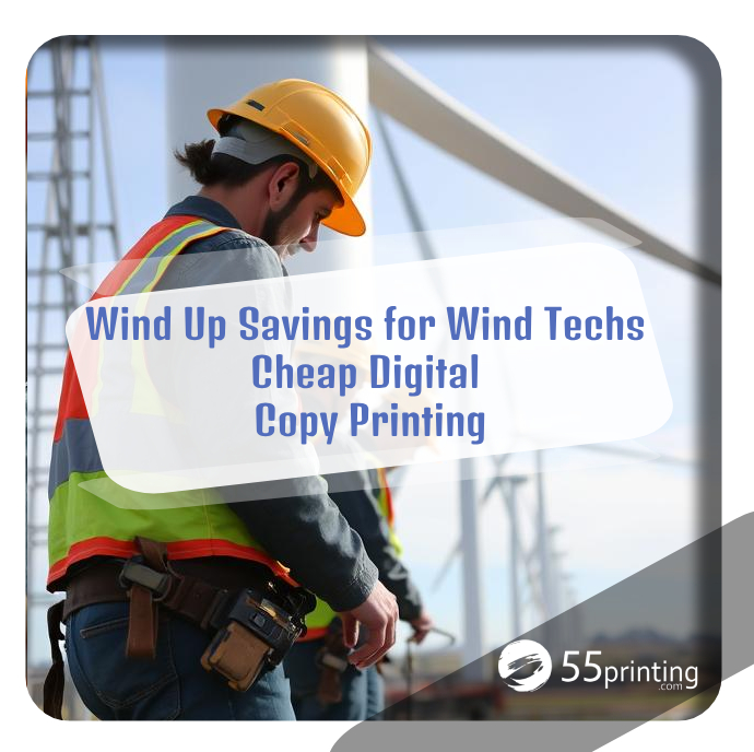 Color copy sample for Wind Up Savings for Wind Techs – Cheap Digital Copy Printing