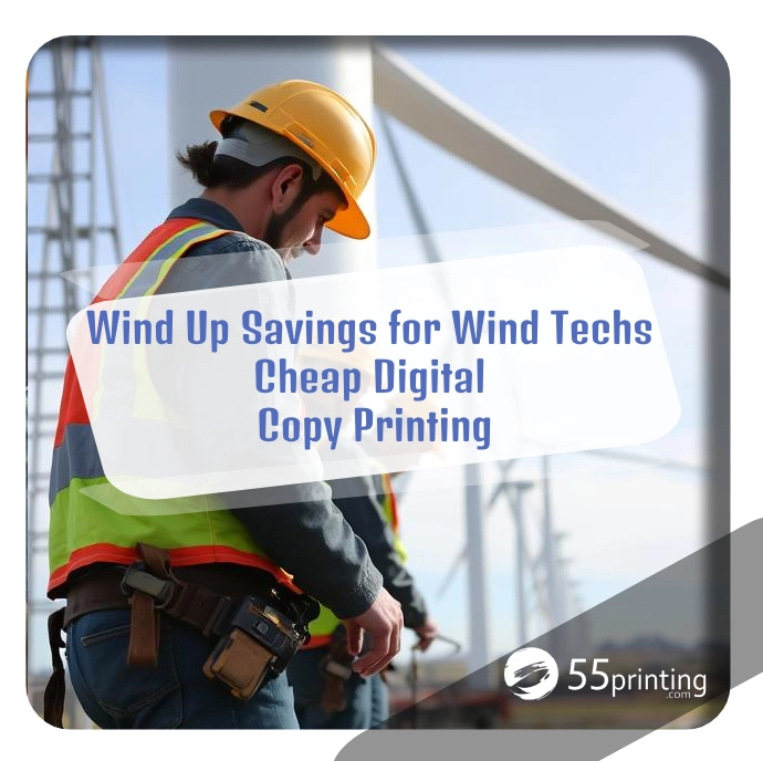 Color copy printing example for Wind Up Savings for Wind Techs – Cheap Digital Copy Printing