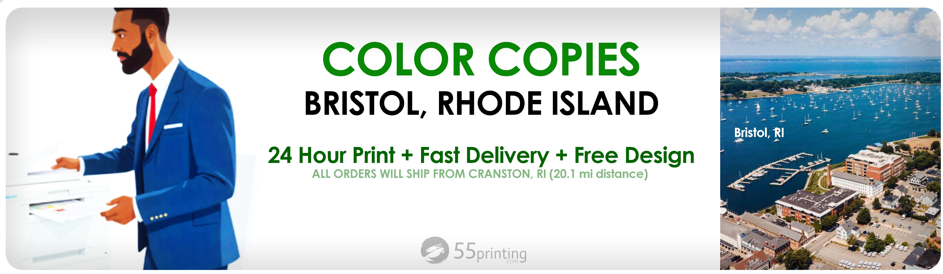Color copy printing example for Cranston to Bristol: Superior Color Copies Services