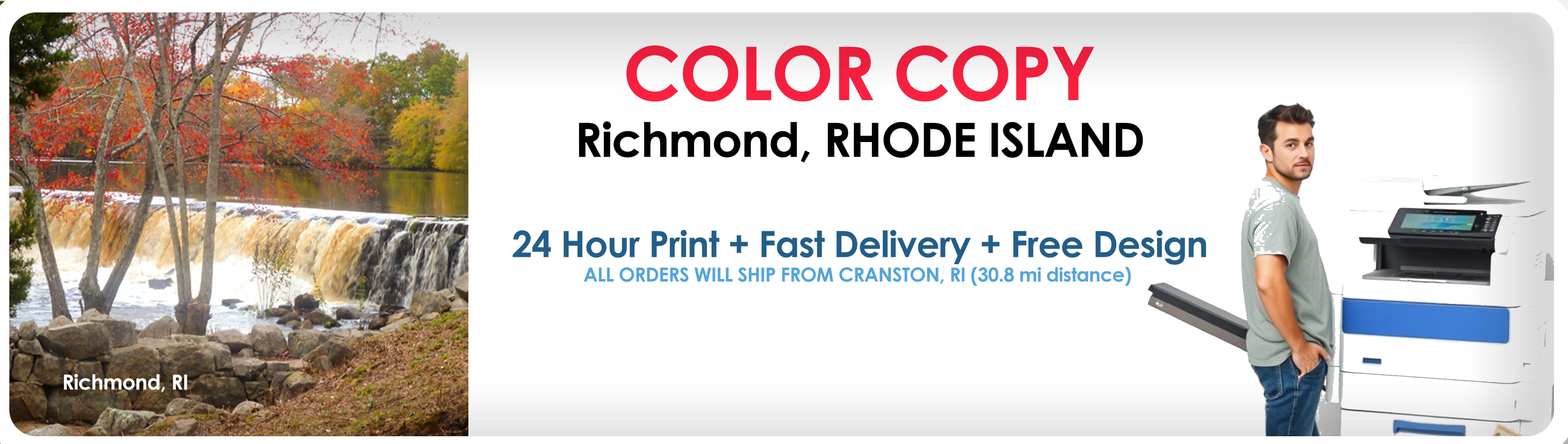 Color Copies Delivered to Richmond, RI in 1 Day – Print Fast with 55printing!