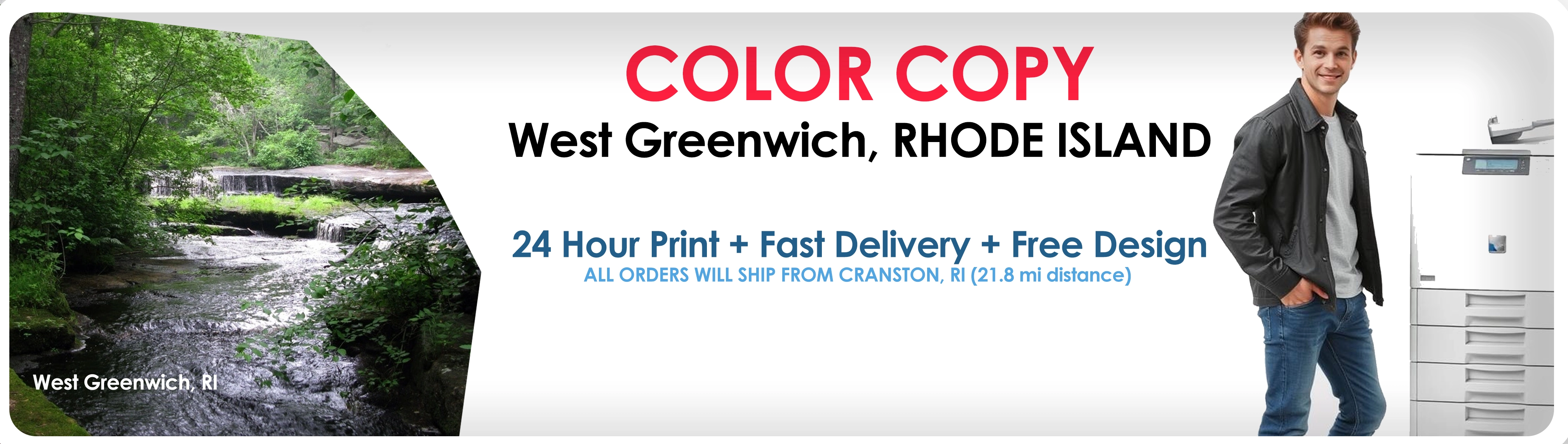 West Greenwich, RI: Speedy Color & Black and White Copies with Next-Day Delivery