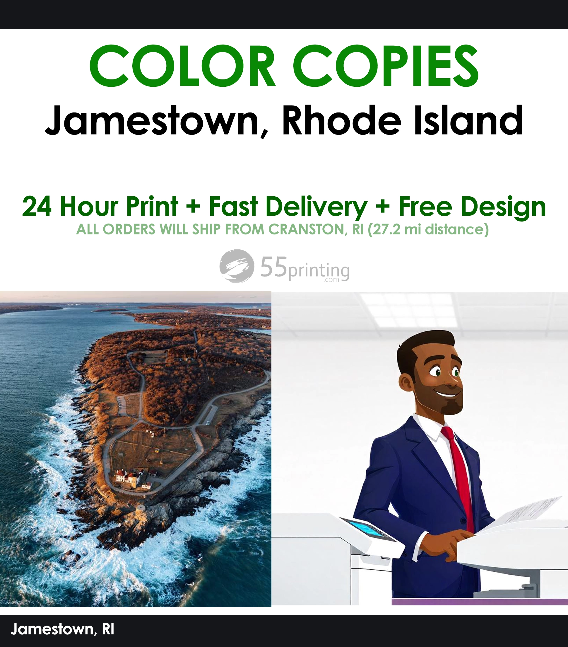 ColorandblackandwhitecopiesprintservicesinJamestownrhodeisland Squaremainpiccopy