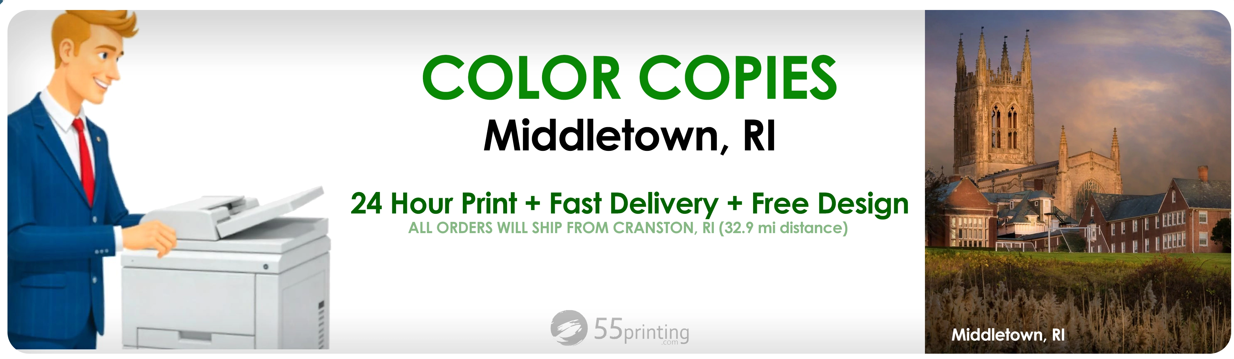 Middletown, RI Creative Print Solutions – 55Printing’s Lightning-Fast 1-Day Service