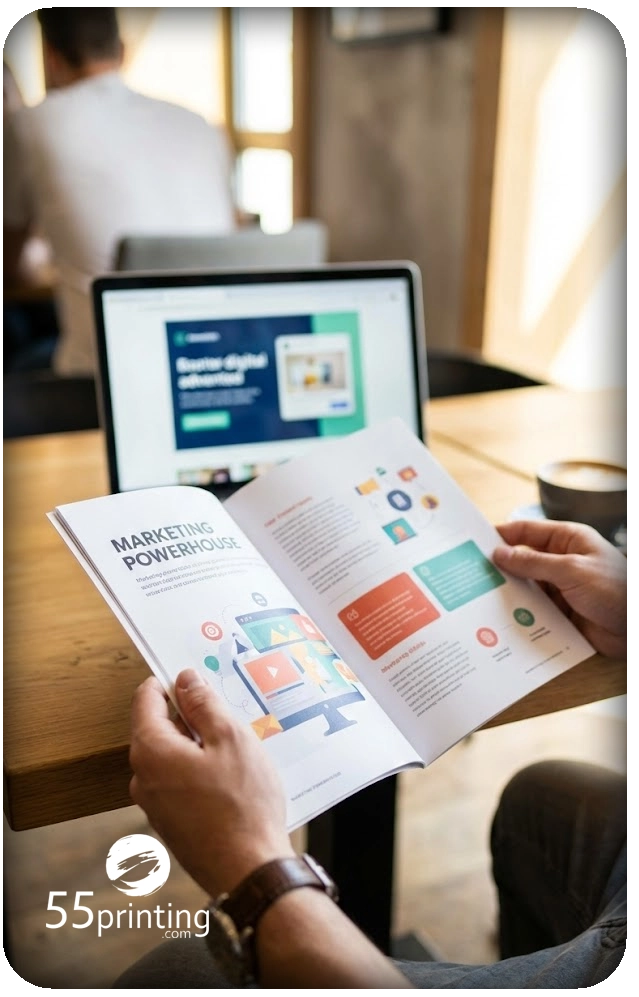 main image reading a magazineine